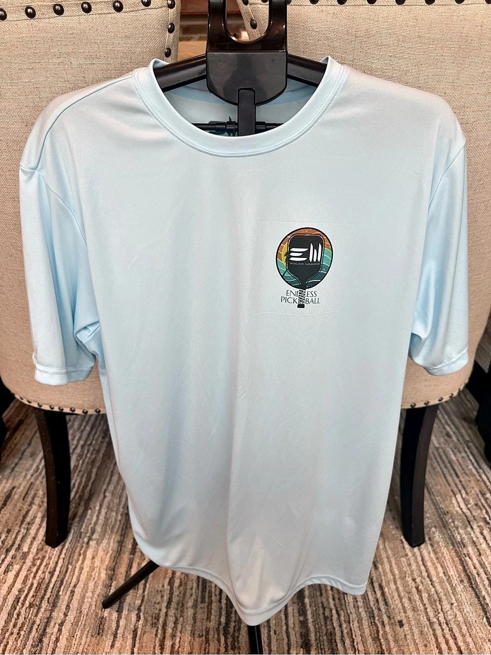 Pickleball Apparel Dry-Fit Performance T-Shirt Graphic Tee Ice Blue